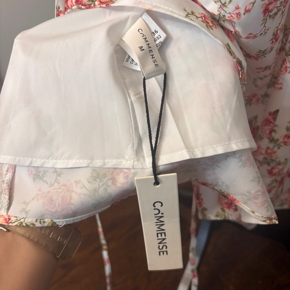 Commense Floral Midi Dress - White and Pink - Picture 14 of 15